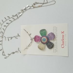 New Charlene K Pave Flower Necklace